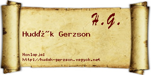 Hudák Gerzson névjegykártya